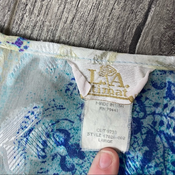 Vintage made in USA floral kimono large - Picture 4 of 5